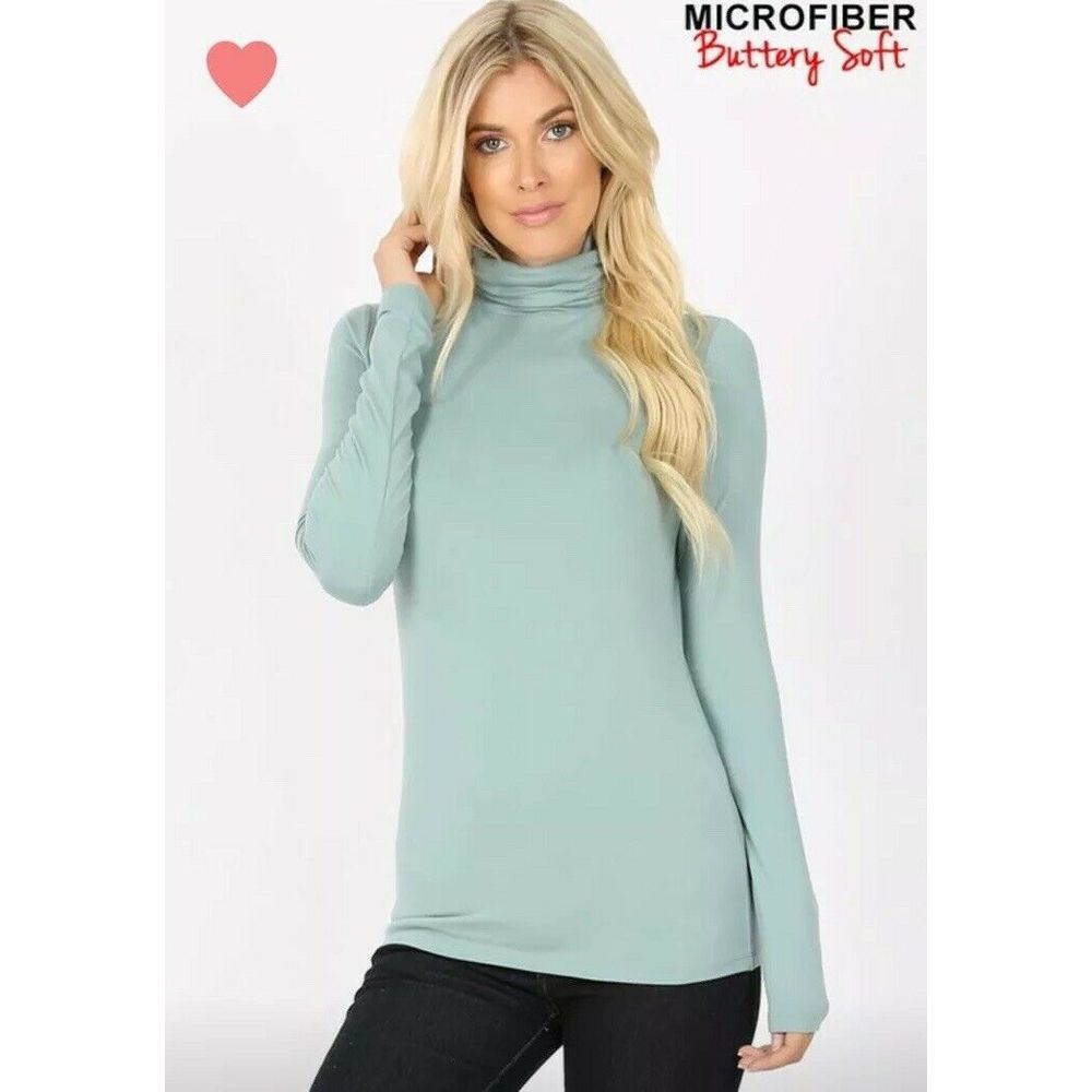 Zenana Outfitters Butter Soft Mock Neck Top
